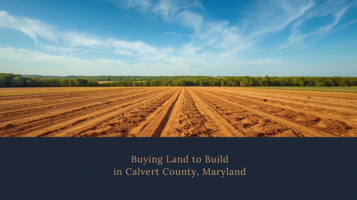 Open acreage in Huntingtown Calvert County Maryland ready for a new home build.