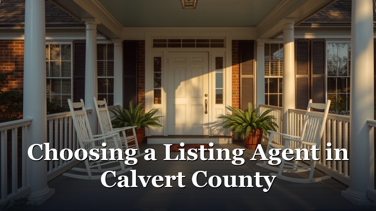 A Prince Frederick Calvert County Maryland seller interviewing a listing agent.