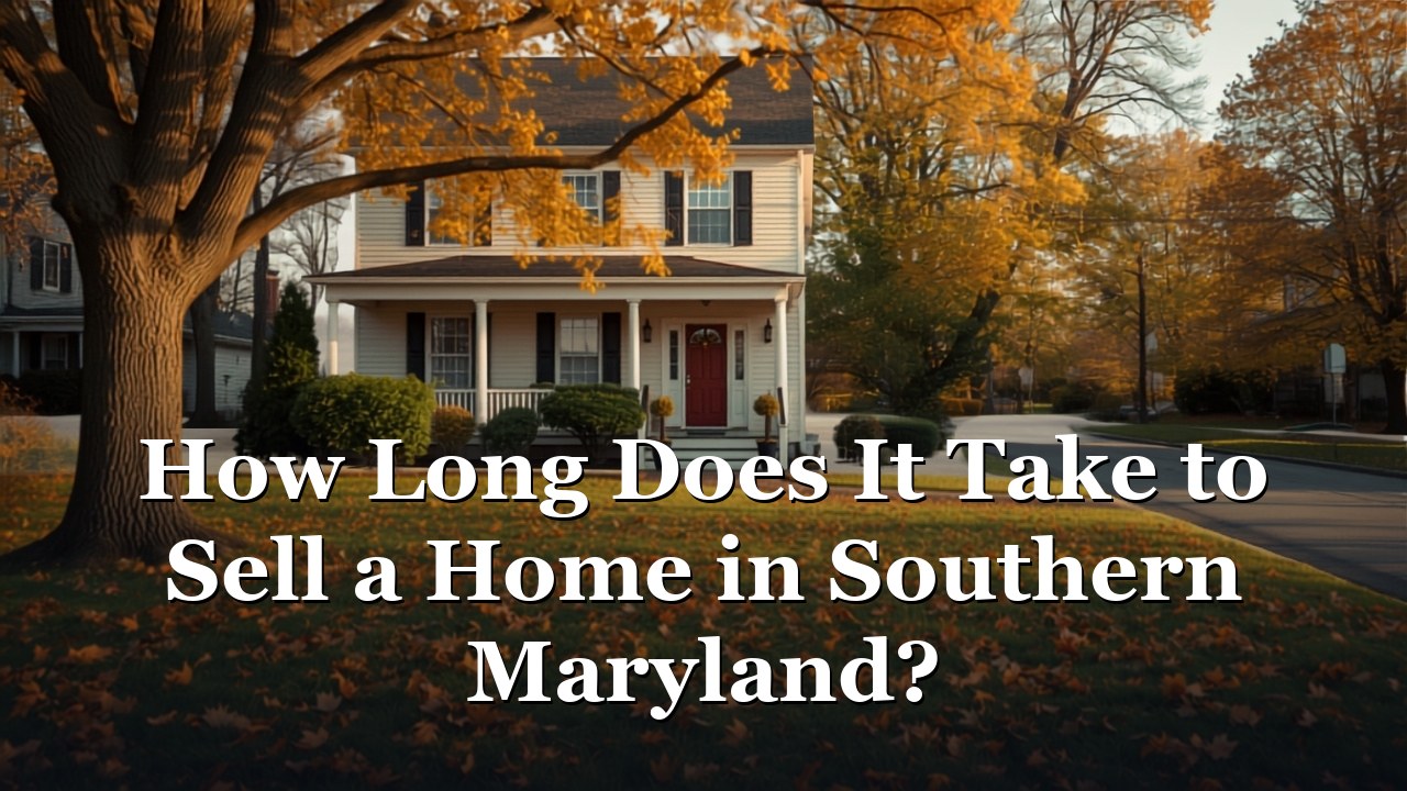 A Calvert County Southern Maryland home with a for sale sign, illustrating time on market.