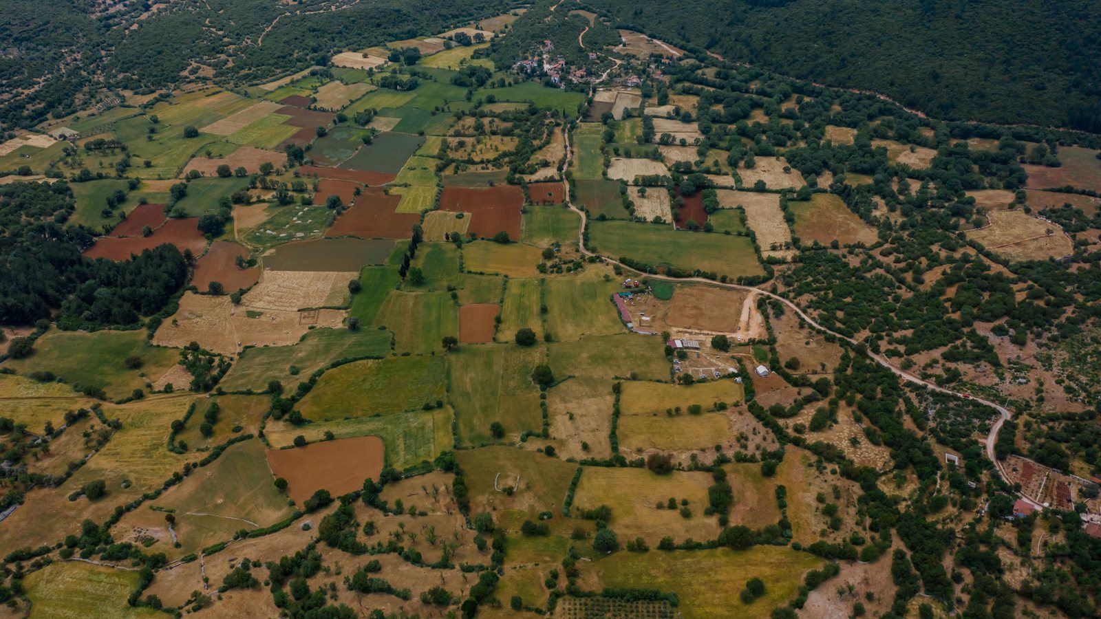 Aerial farmland representing transferable development rights and subdivision potential in Calvert County Maryland